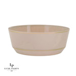 Accent Bowls Soup Bowls 14 Oz. Round Linen and gold  Plastic Bowls | 10 Pack