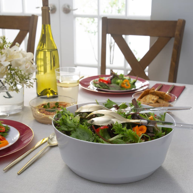 Plastic Bowls - White Round Serving Bowls