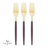 Chic Two Tone Forks Chic Round Purple and Gold Forks | 32 Pieces