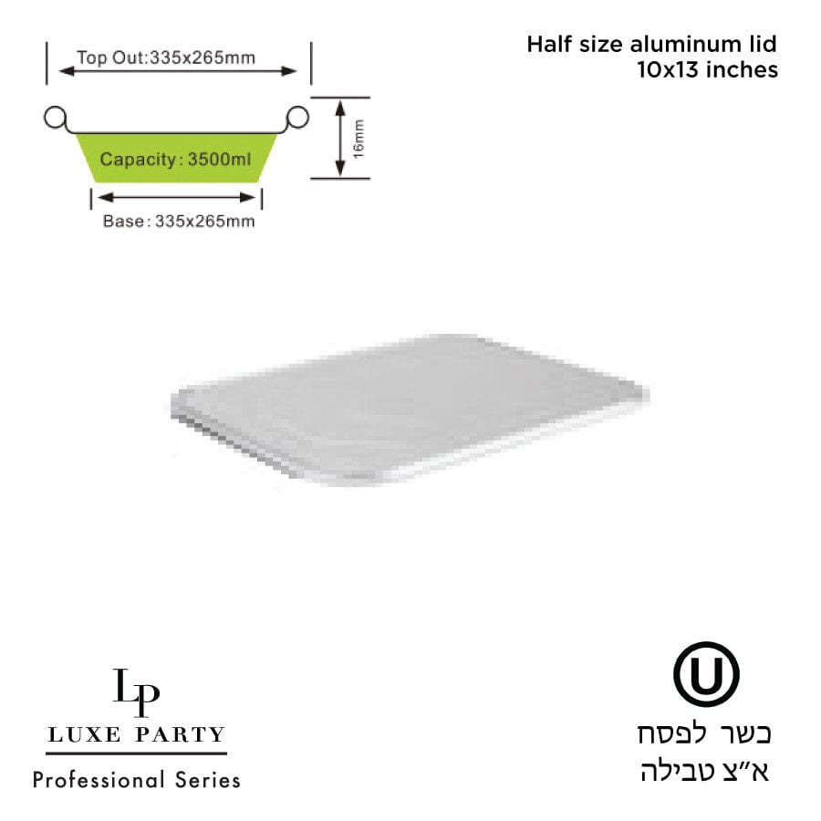 Luxe Party pans Half Size Aluminum Foil Lid 10x13" - 100pk