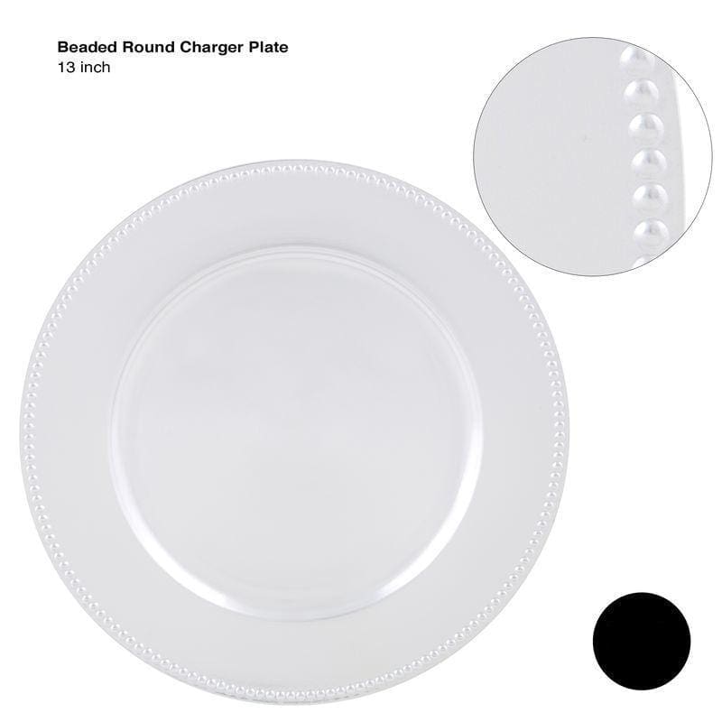 Silver beaded chargers hotsell