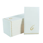 Luxe Party NYC Napkins 14 Guest Napkins - 4.25" x 7.75" White and Gold Hebrew TET Paper Dinner Napkins | 14 Napkins