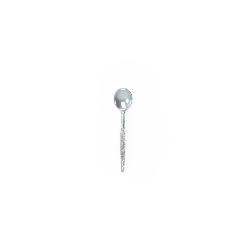 Luxe Party NYC Two Tone Mini 20 Mini Spoons Silver Glitter Plastic Mini Spoons | 20 Spoons