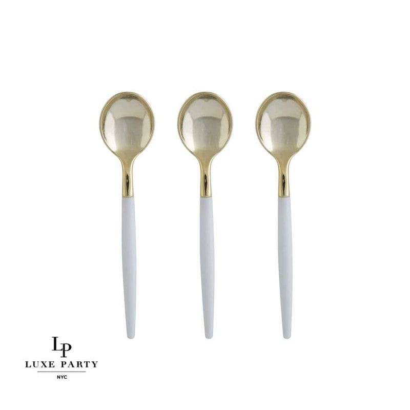 Luxe Party Plastic Cutlery Set - White Gold
