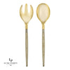 Luxe Party NYC Two Tone Serving 1 Spoon 1 Fork Gold Glitter Plastic Serving Fork • Spoon Set