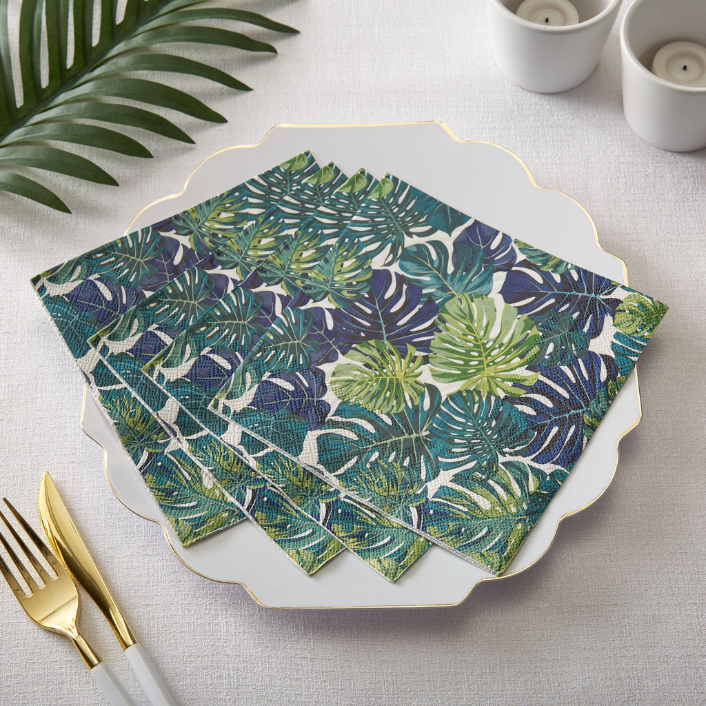 Luxe Party Napkins 50 Lunch Napkins - 6.5" x 6.5" Palm Leaf Paper Lunch Napkins | 50 Napkins