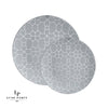 Round Accent Pattern Plastic Plates Round Grey • Silver Pattern Plastic Plates | 10 Pack