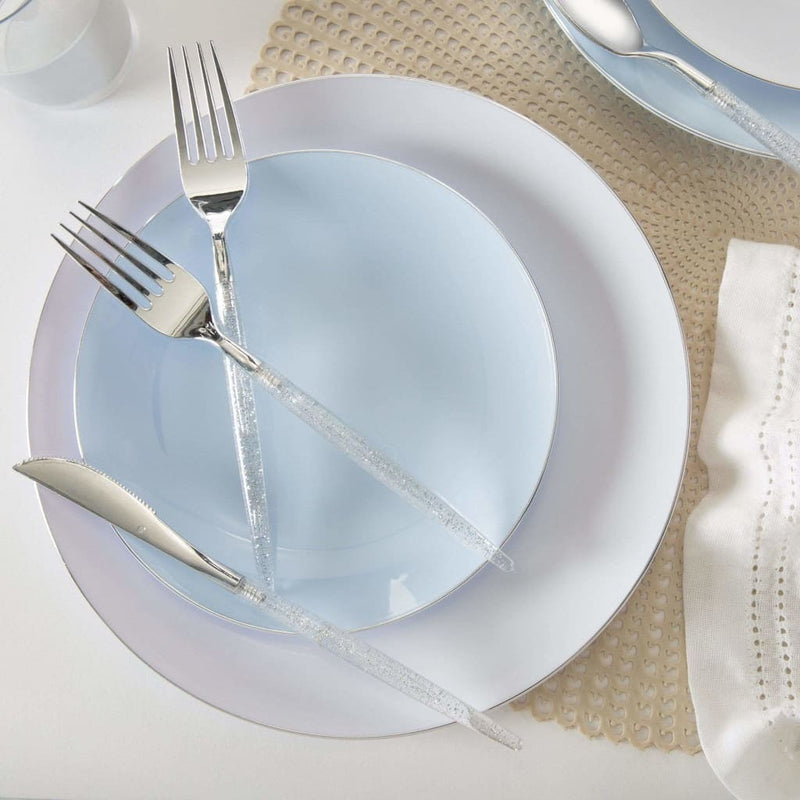 Silver plastic plates for wedding clearance