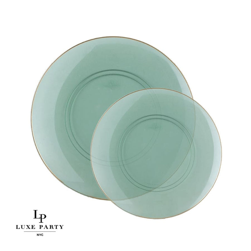 Mint Green Round Plastic Plates - 7 Inch, Pack Of 50