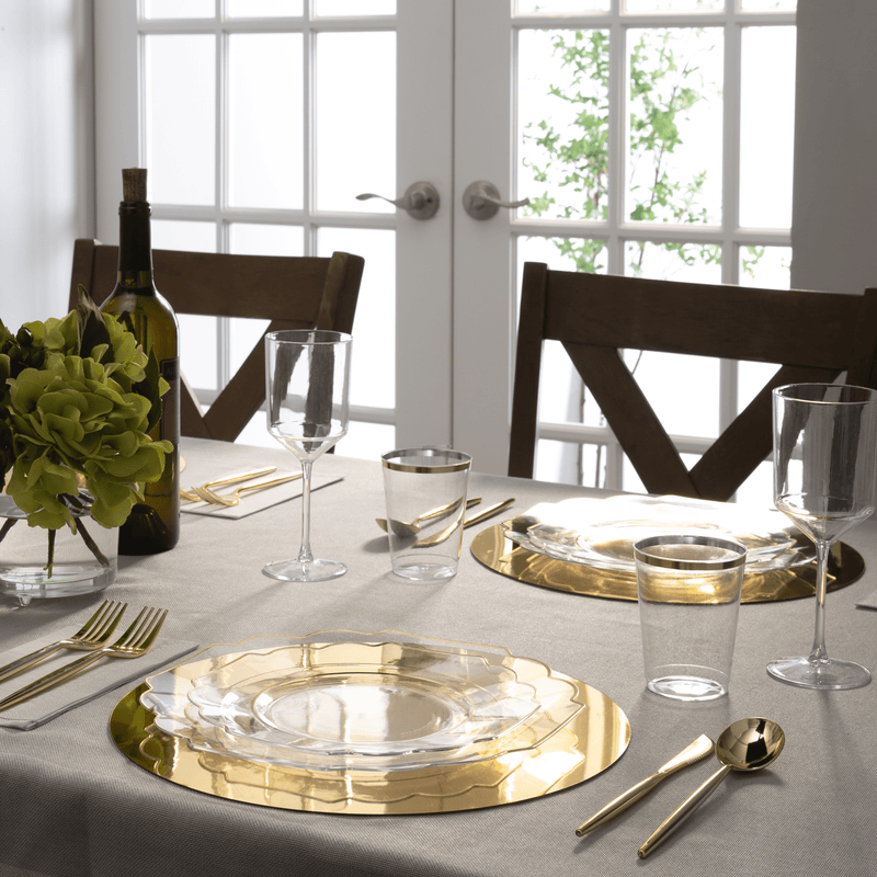 Gold trim disposable clearance plates
