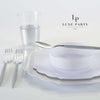 Scallop Design Plastic Plates Scalloped Clear Silver Plastic Plates | 10 Pack