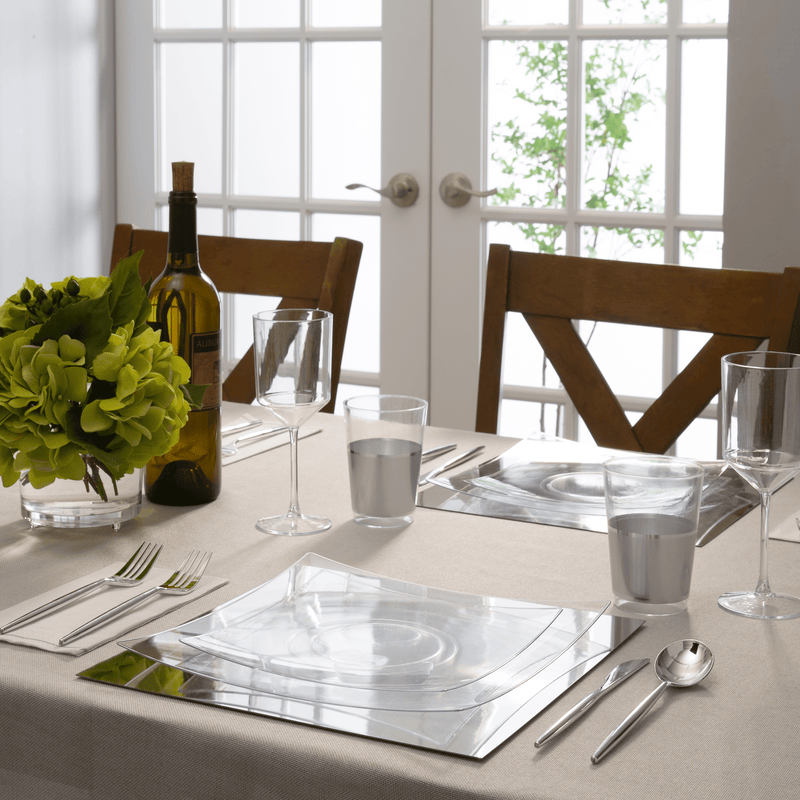 Clear square plastic sales plates