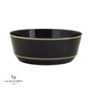 Accent Bowls Soup Bowls 14 Oz. Round Black • Gold Plastic Bowls | 10 Pack