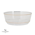 14 Oz. Round Clear and Gold Glitter Plastic  Soup Bowls | 10 Pack