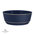 14 Oz. Round Navy • Gold Plastic Bowls | 10 Pack