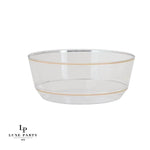 Accent Bowls Soup Bowls 8 Oz. Round Clear • Gold Plastic Dessert Bowls | 10 Pack