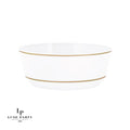 8 Oz. Round White • Gold Plastic Dessert Bowls | 10 Pack