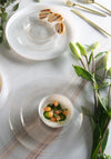 Accent Bowls Soup Bowls 8 Oz. Round White • Gold Plastic Dessert Bowls | 10 Pack