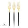 Chic Black and Gold Plastic Forks | 32 Pieces