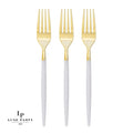 Chic Clear and Gold Plastic Forks | 32 Pieces