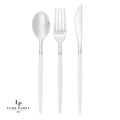 Chic Clear and Silver Plastic Forks | 32 Pieces