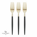 Emerald Green and Gold Plastic Forks | 32 Pieces