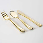 Classic Flatware Cutlery Sets Gold Plastic Cutlery Combo Set | 140 Pieces