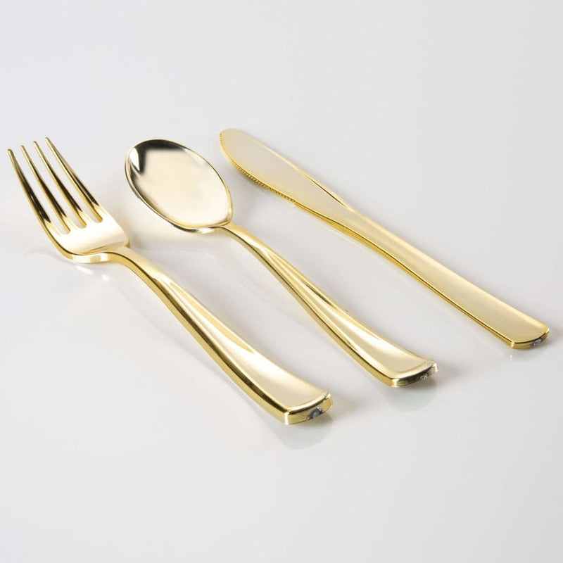 Classic Flatware Cutlery Sets Gold Plastic Cutlery Combo Set | 60 Pieces