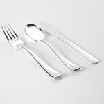 Classic Flatware Cutlery Sets Silver Plastic Cutlery Combo Set | 140 Pieces