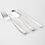 Classic Flatware Cutlery Sets Silver Plastic Cutlery Combo Set | 60 Pieces