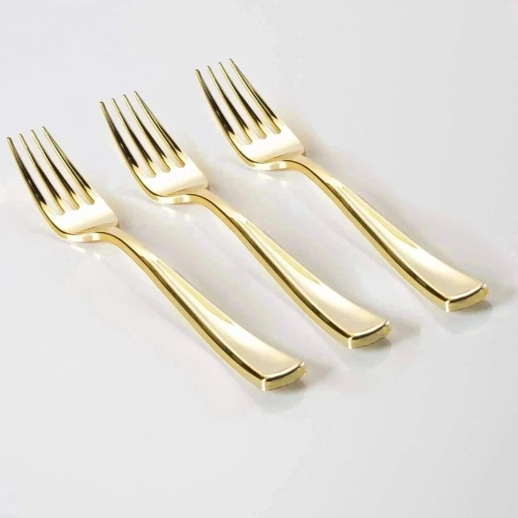 Classic Flatware Forks Classic Design Gold Plastic Forks | 20 Forks