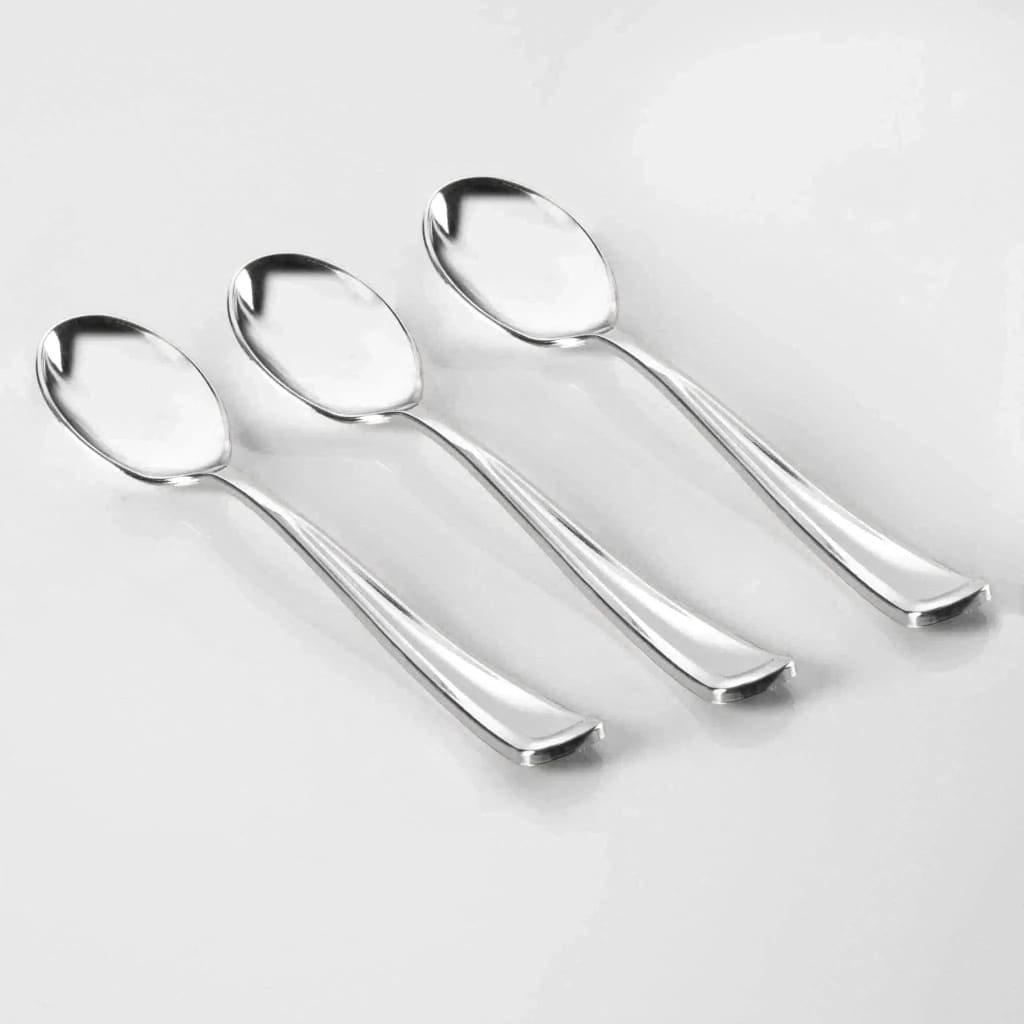 Classic Flatware Spoons Classic Design Silver Plastic Spoons | 20 Spoons