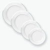 Classic Round Plastic Plates Classic Round White • Silver Plastic Dinner Plates | 10 Plates