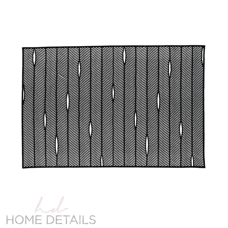 Herringbone Stripe Placemats Home Details Herringbone Stripe Laser Cut Placemat in Black