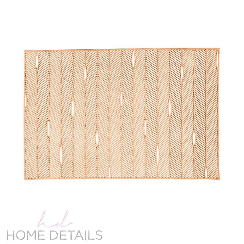 Herringbone Stripe Placemats Home Details Herringbone Stripe Laser Cut Placemat in Bronze