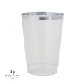 Laura Ashley 9 Oz Clear Plastic • Silver Plastic Cups | 20 Cups