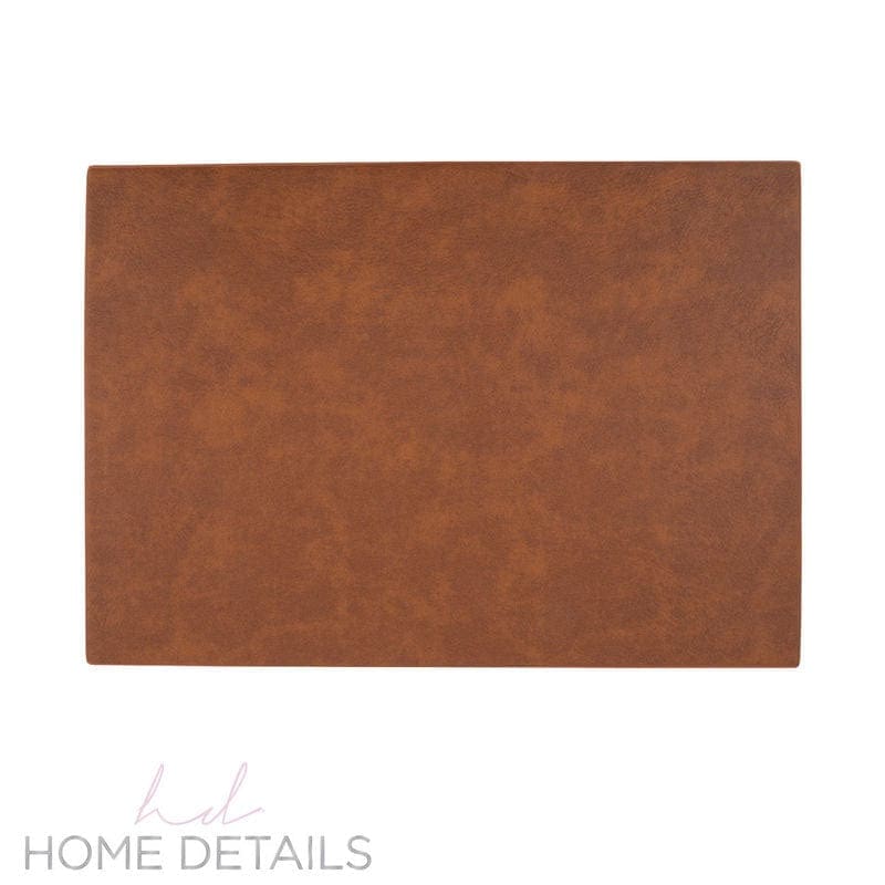 Leather Placemat Placemats Home Details Faux Leather Double Sided Placemat in Tan