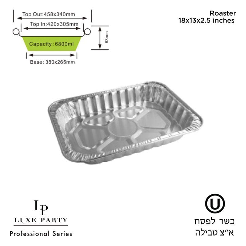 Luxe Party Chargers 100pk Aluminum Foil Roaster 18x13x2.5" 70g
