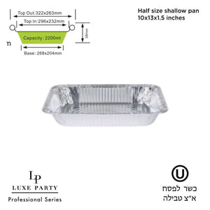Luxe Party Chargers 100pk Half Size Shallow Aluminum Foil Pan 10x13x1.5
