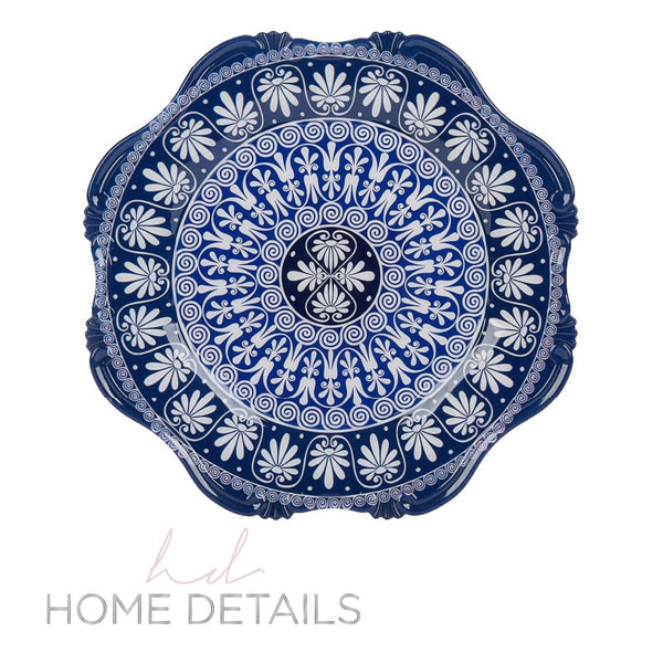Luxe Party Chargers 13" Blue Design Plastic Charger Plate | 1 Charger