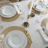 Luxe Party Chargers 16" Woven Gold Round Vinyl Placemat  | 1 Placemat