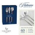 Matrix Hammered Silver Plastic Cutlery Set | 60 Pieces