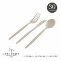 Matrix Linen Plastic Cutlery Set | 30 Pieces