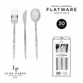 Matrix Silver Hammered Plastic Cutlery Set | 30 Pieces