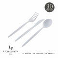 Matrix White Plastic Cutlery Set | 30 Pieces