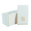 Luxe Party Napkins 14 Guest Napkins - 4.25" x 7.75" Letter B Gold Monogram Paper Disposable Dinner Napkins | 14 Napkins