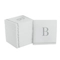 Letter B White and Silver Monogram Paper Disposable Cocktail Napkins | 16 Napkins