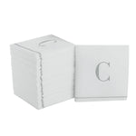 Luxe Party Napkins 16 Cocktail Napkins - 5" x 5" Letter C Silver Monogram Cocktail Paper Disposable Napkins | 16 Napkins