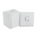 Letter G White and Silver Monogram Cocktail Paper Disposable Napkins | 16 Napkins