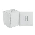 Letter H White and Silver Monogram Cocktail Paper Disposable Napkins | 16 Napkins